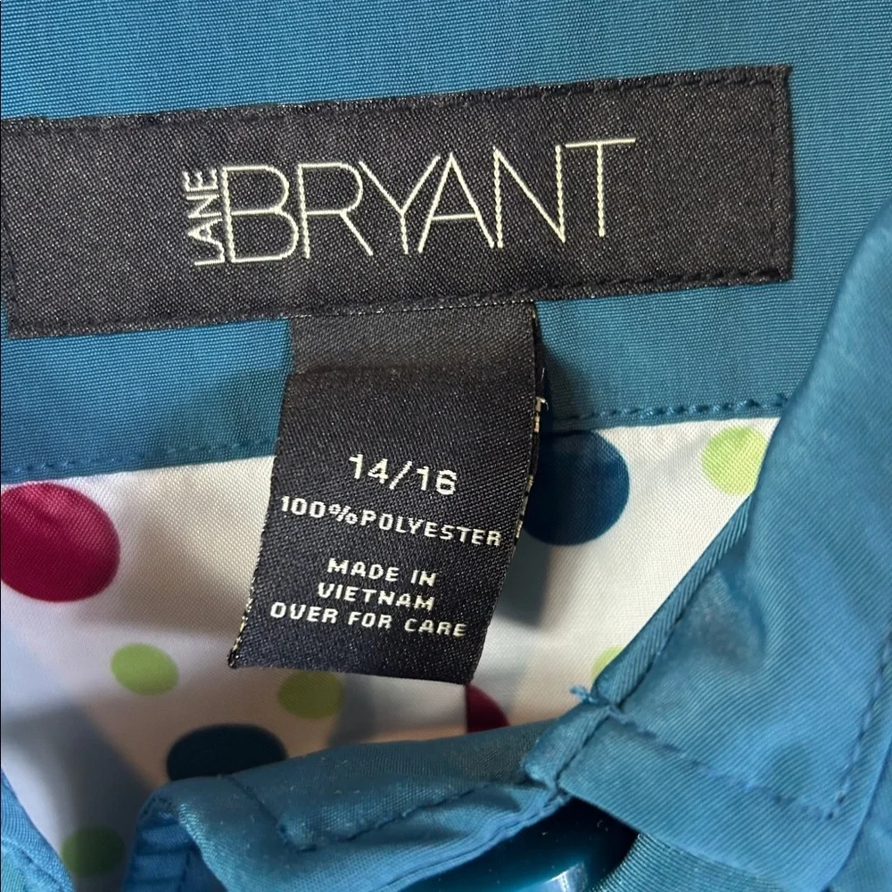 Lane Bryant Teal Trench Coat Size 14/16 Like New Zip Pockets